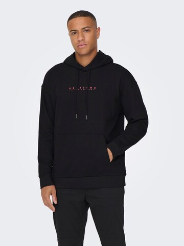 Sweat-shirt 'TYLAN' Only & Sons en noir : devant