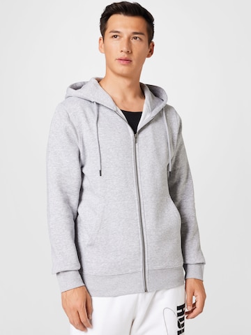 JACK & JONES Zip-Up Hoodie 'STAR' in Grey: front