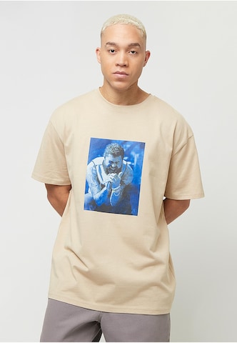 Maglietta 'Post Malone Tracklist' di Mister Tee in beige: frontale
