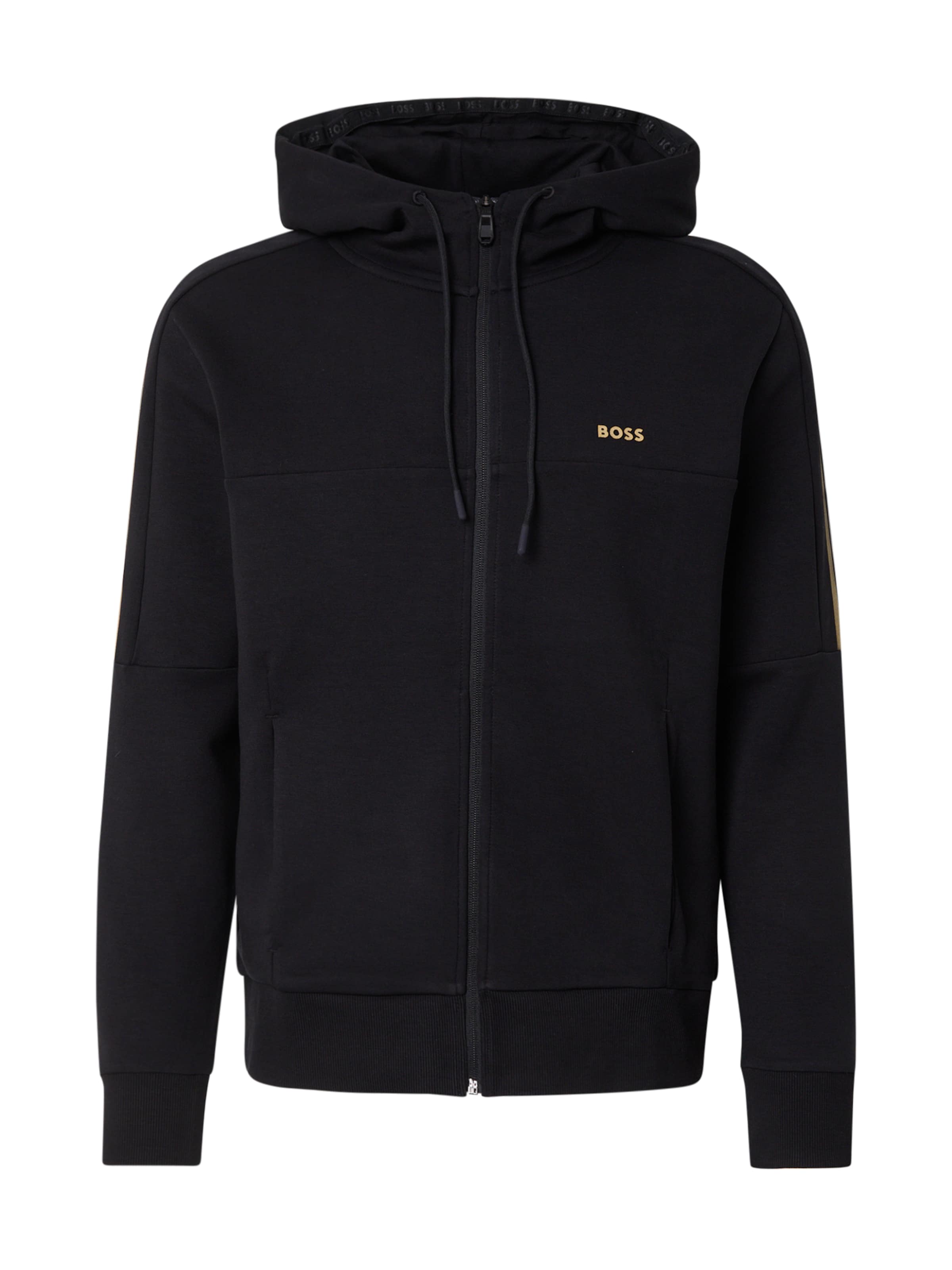 Giacca di felpa 'Saggynos' di BOSS in nero: frontale