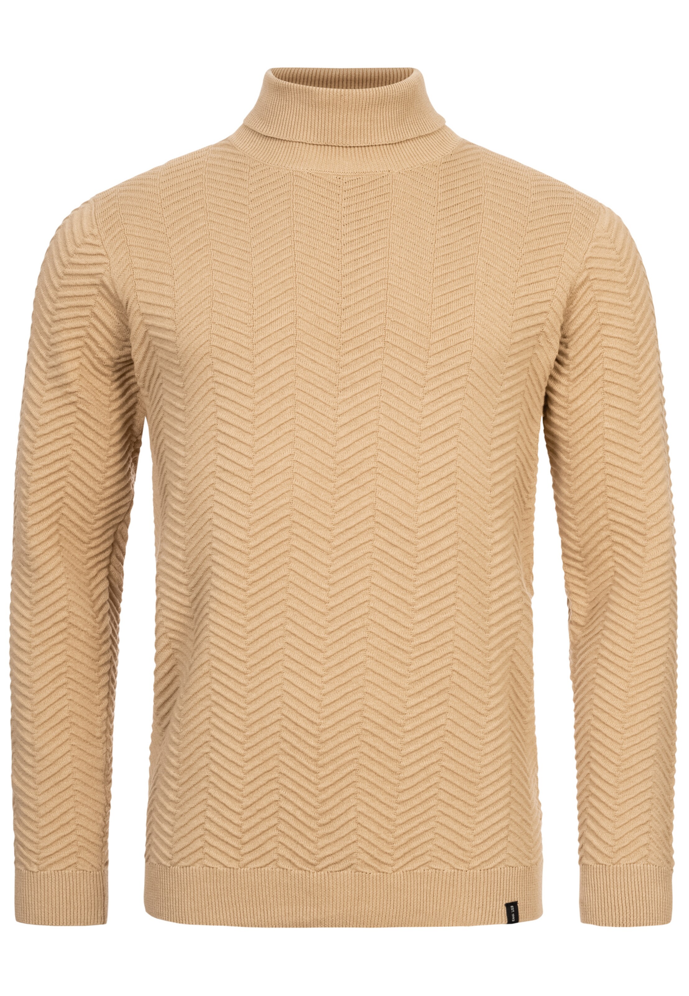 INDICODE JEANS Sweater 'Saini' in Beige: front