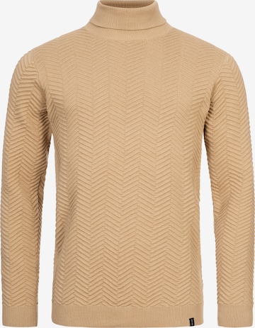 INDICODE JEANS Sweater 'Saini' in Beige: front