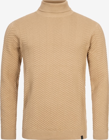 INDICODE JEANS Pullover 'Saini' in Beige: predná strana