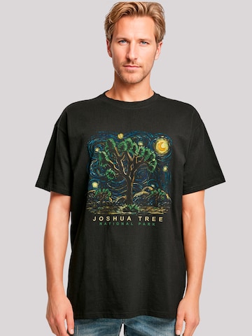 T-Shirt 'US National Parks Joshua Tree Oil On Canvas Style' F4NT4STIC en noir : devant