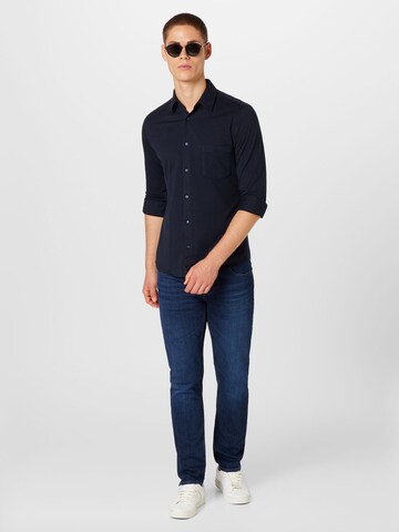 BOSS Slim fit Button Up Shirt 'Mysoft' in Blue