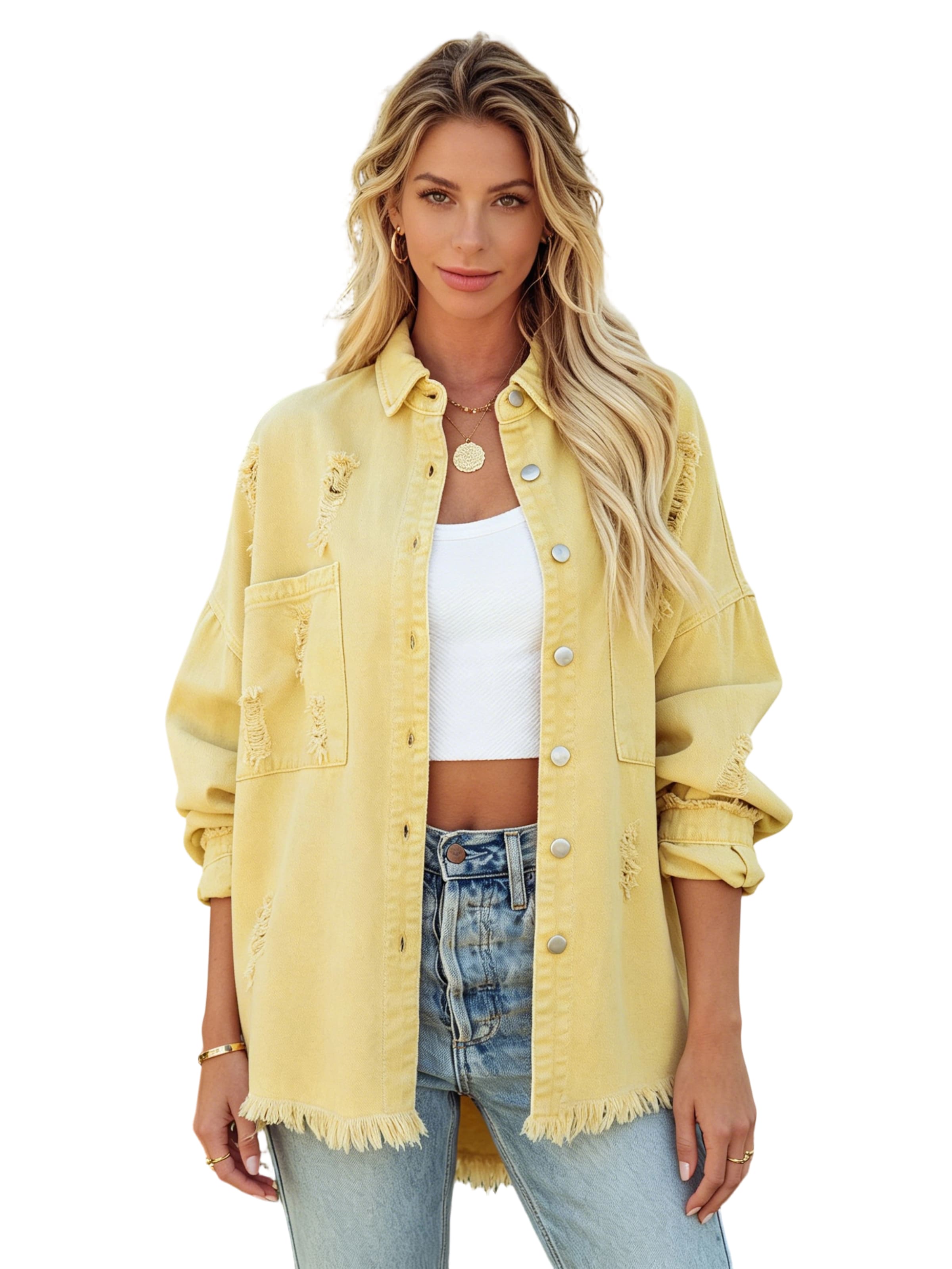 Yesfashion Between-Season Jacket in Yellow: front