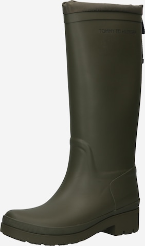 TOMMY HILFIGER - Botas de borracha em verde: frente