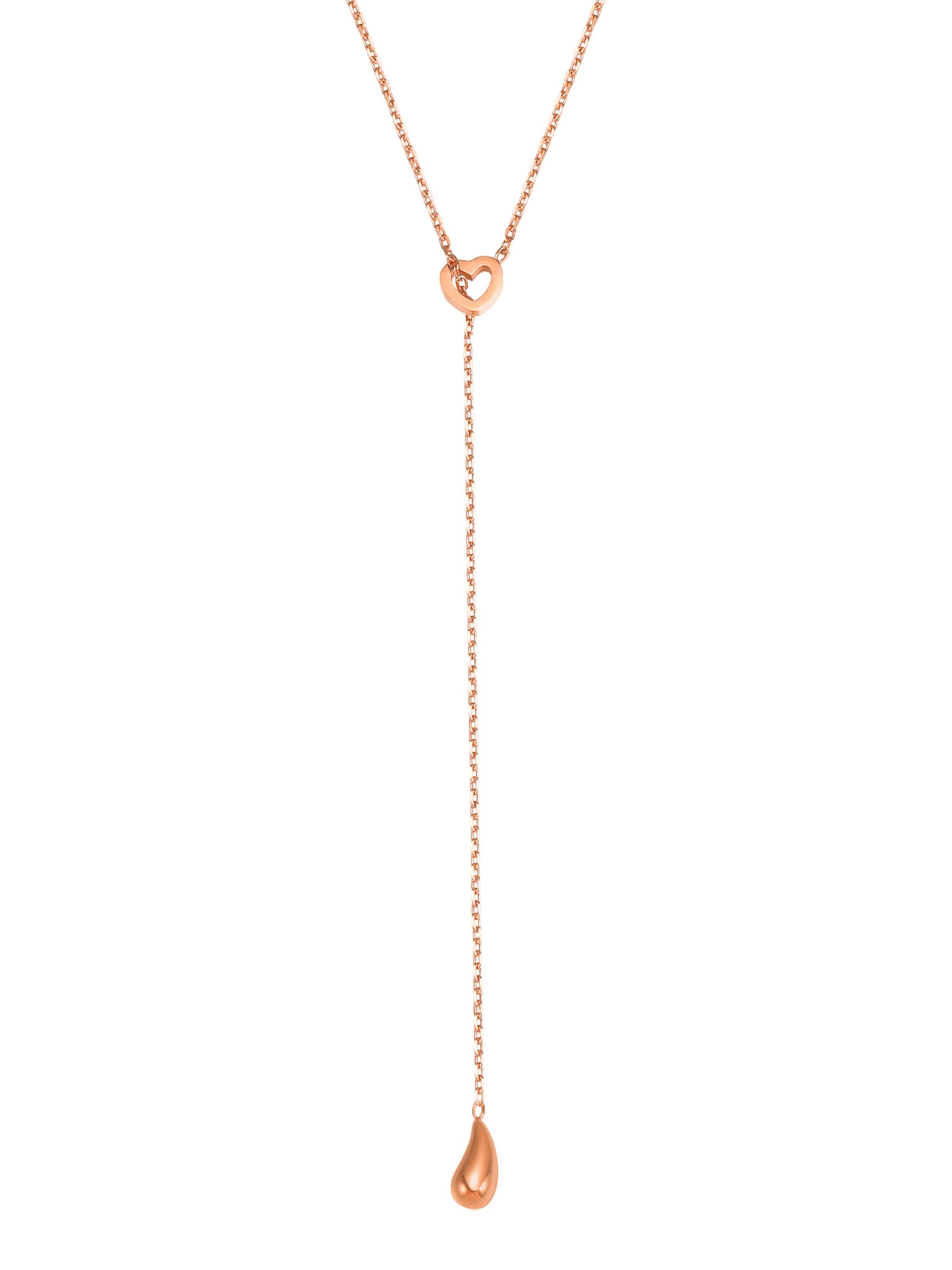 Hey Happiness Halsband 'Heart Lariat' i guld