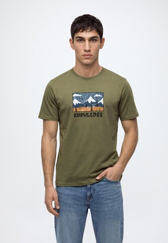 KnowledgeCotton Apparel Shirt in Groen: voorkant