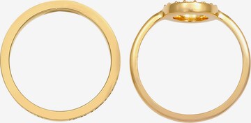 ELLI PREMIUM Ring Kreis, Kristall Ring in Gold