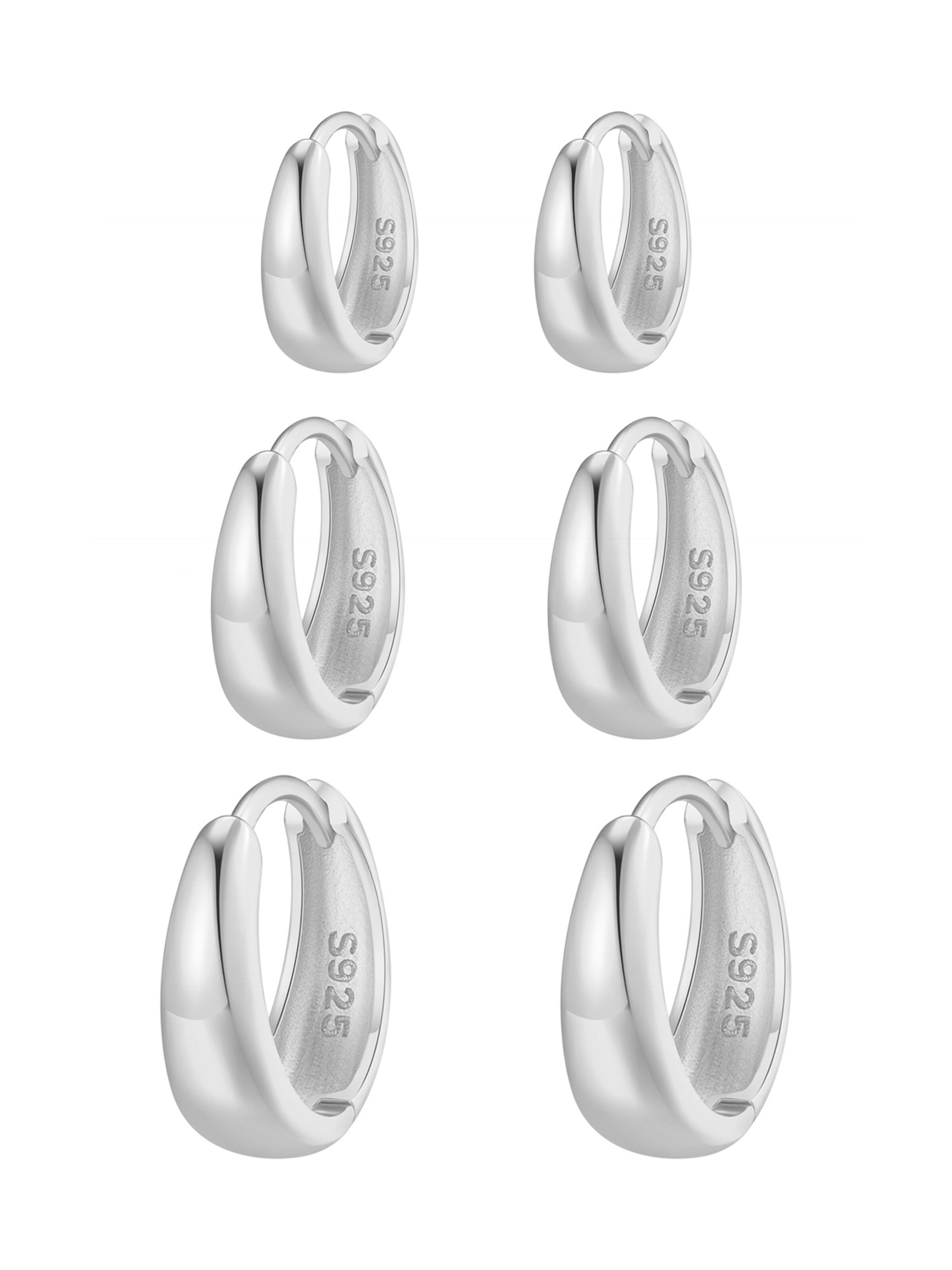 Hey Happiness - Pendientes 'Dome Trio' en plata: frente