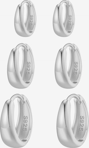 Hey Happiness Oorbellen 'Dome Trio' in Zilver: voorkant