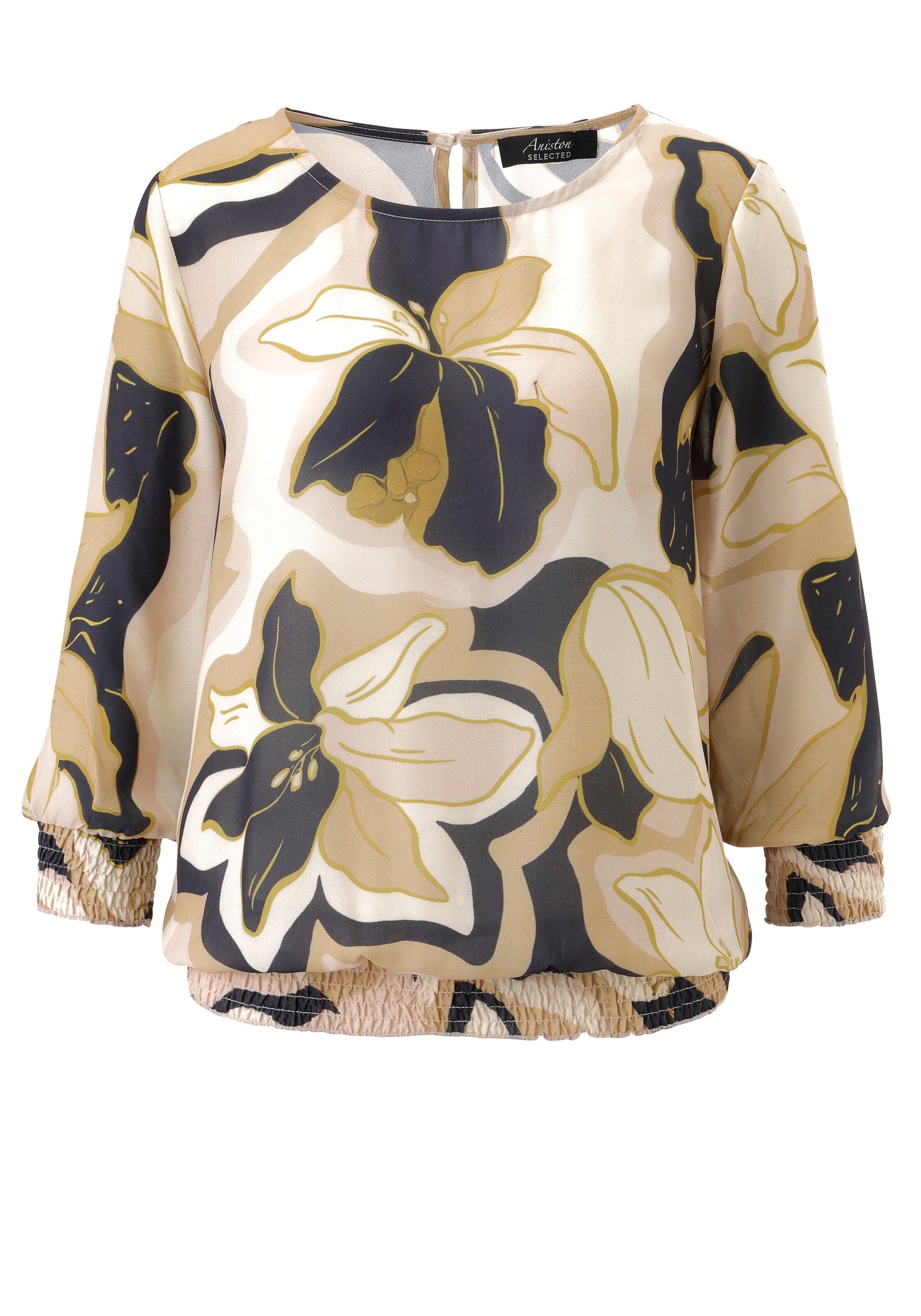 Aniston SELECTED Bluse in Beige: Vorderseite