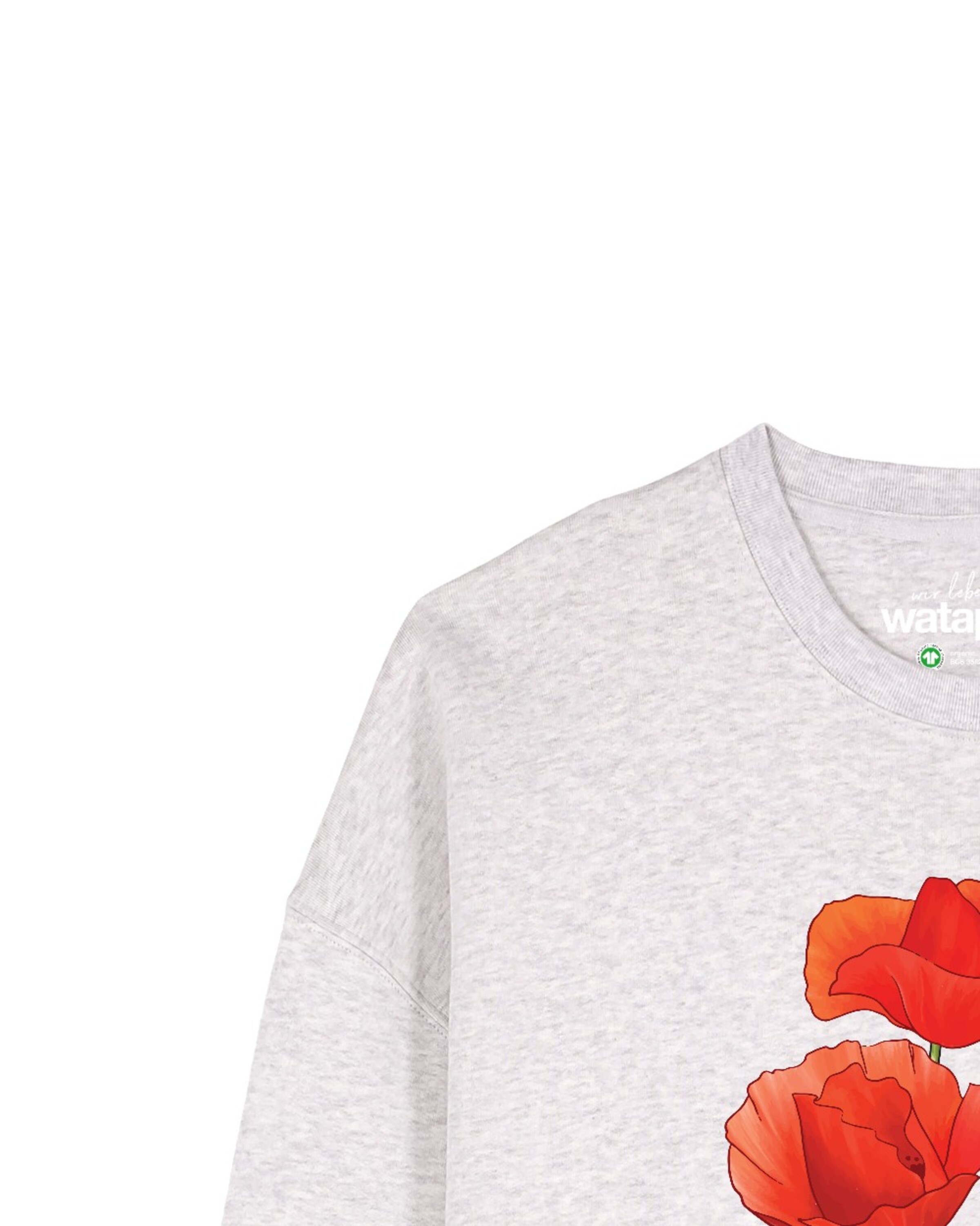 Sweat-shirt 'Poppy Flowers ' Watapparel en gris