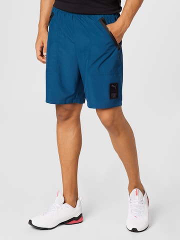 PUMA Regular Спортен панталон в синьо: отпред