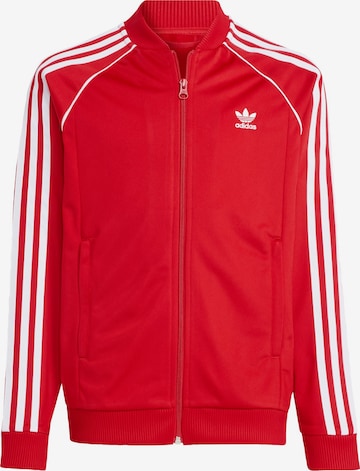 Giacca di felpa 'Adicolor' di ADIDAS ORIGINALS in rosso: frontale