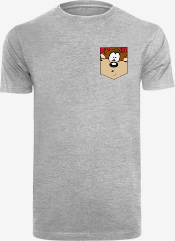 F4NT4STIC T-Shirt 'Looney Tunes Tasmanian Devil Face' in Grau: Vorderseite