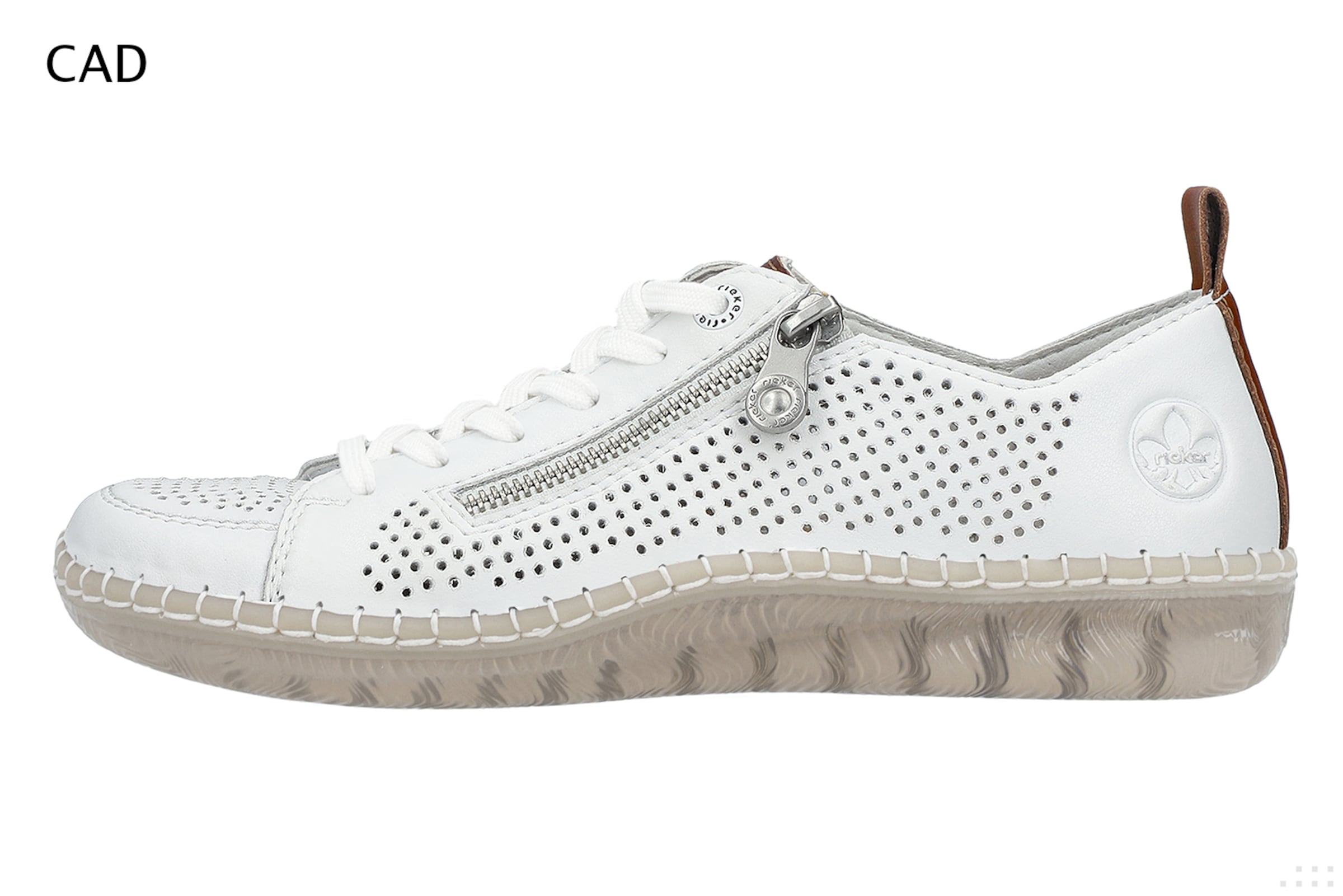 Chaussure à lacets Rieker en blanc : devant