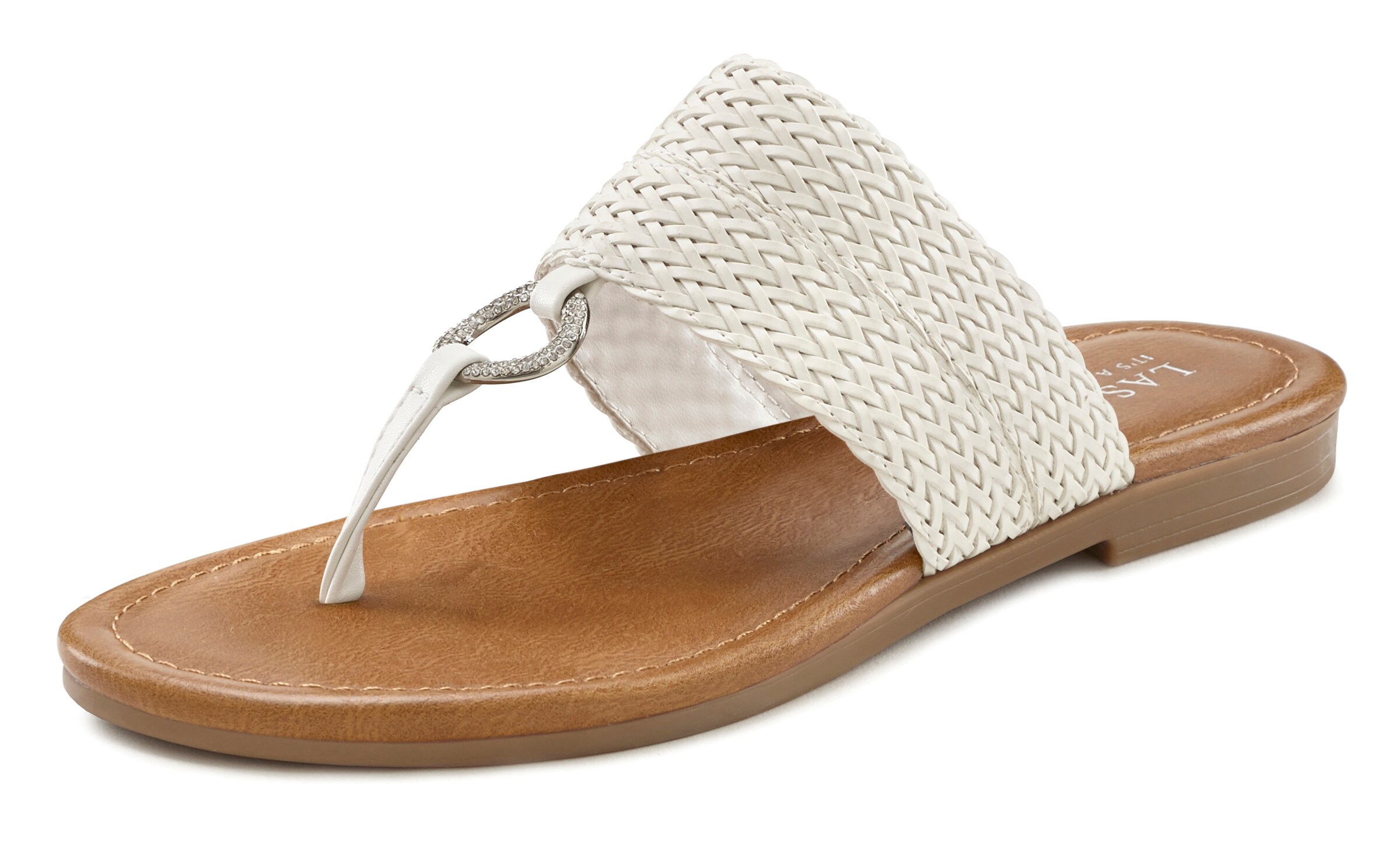 LASCANA Σαγιονάρες διχαλωτές σε λευκό: μπροστά