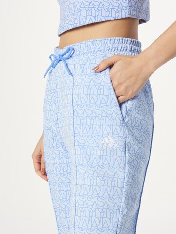 ADIDAS SPORTSWEAR Flared Workout Pants 'Allover Graphic High-Rise Flare' in Blue