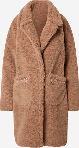 Missguided Wintermantel in Beige: voorkant