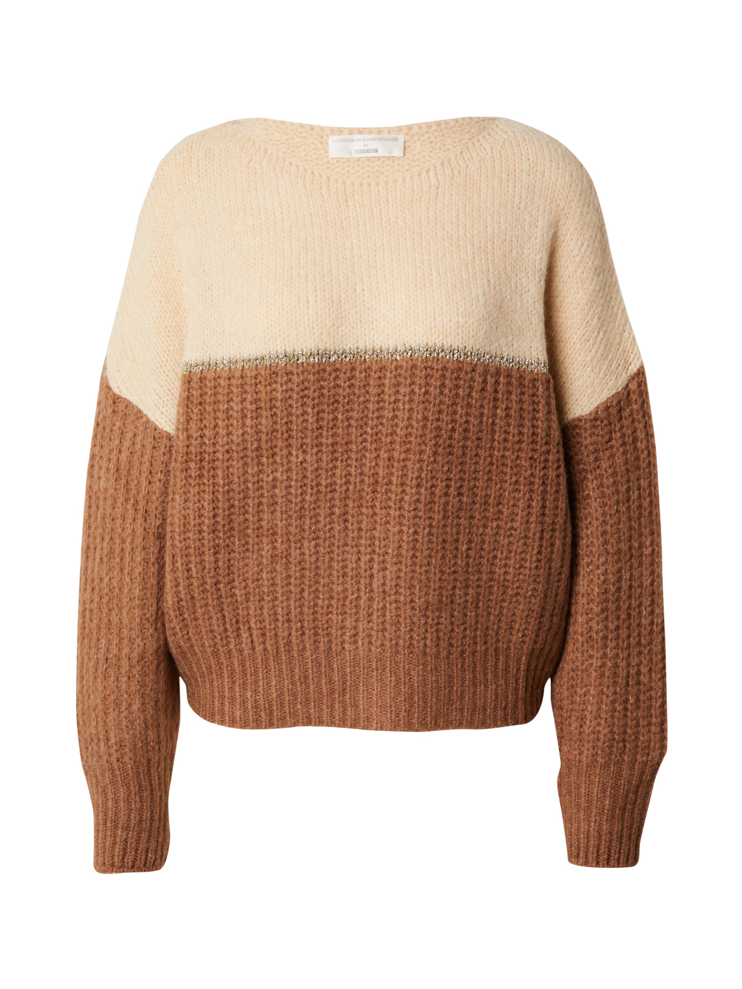Guido Maria Kretschmer Women Sweater 'Isabell' in Light beige / Brown / Gold, Item view