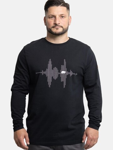 FORSBERG Sweatshirt 'Longsleeve mit Audiowelle' in Black
