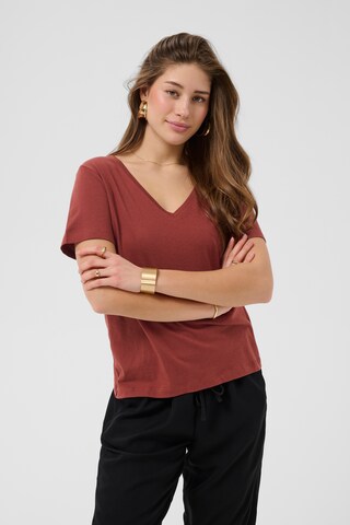 Cream T-shirt 'CRNaia' i brun: framsida