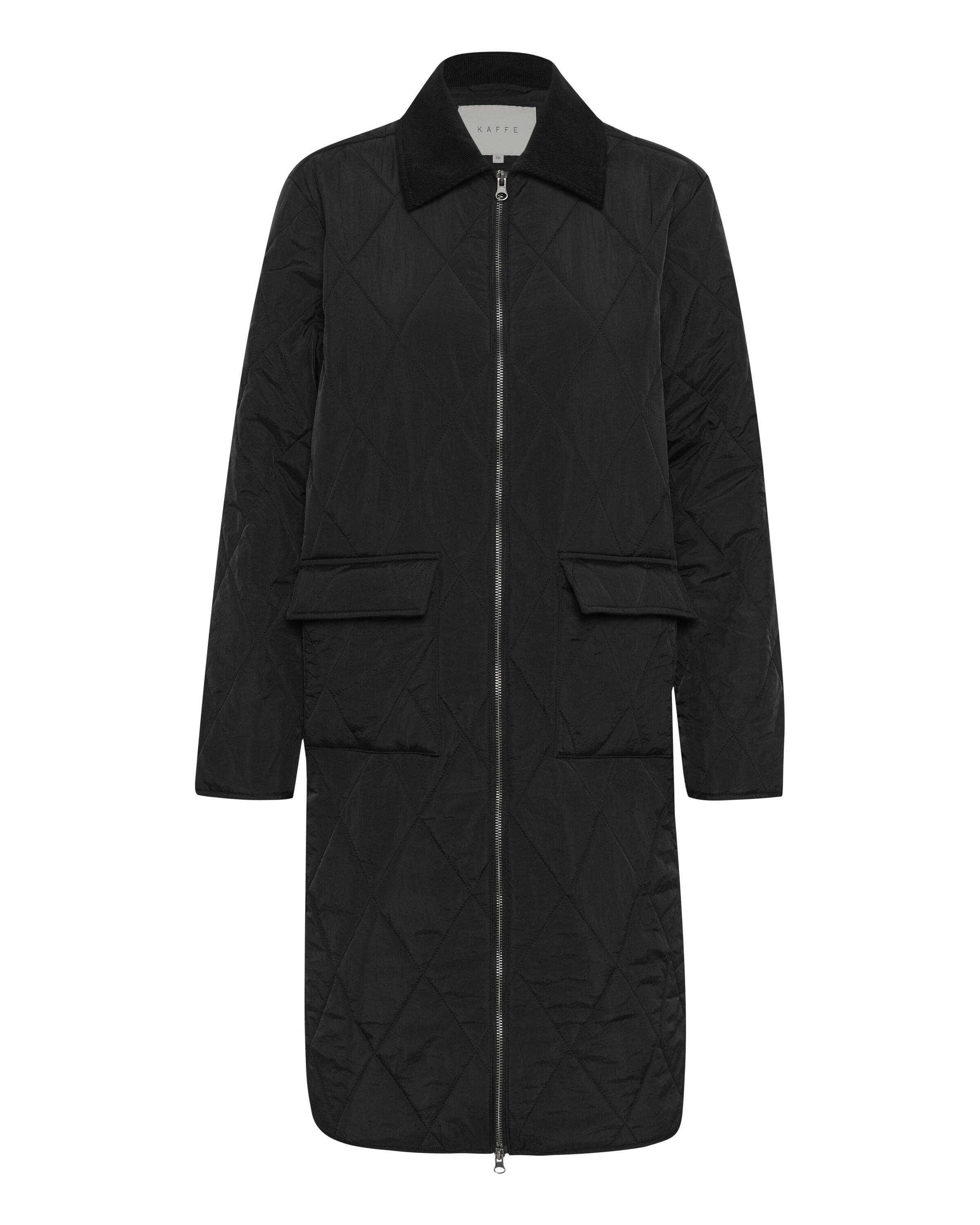 Kaffe Übergangsmantel in Schwarz: Vorderseite