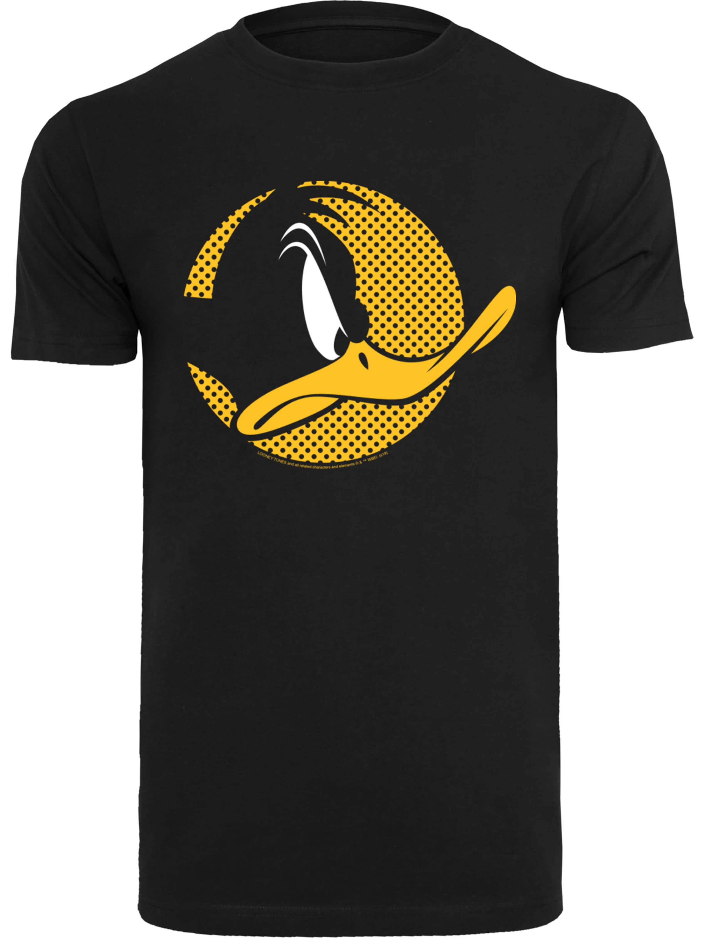 T-Shirt 'Looney Tunes Daffy Duck Dotted Profile -BLK' F4NT4STIC en noir : devant