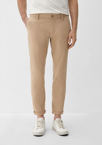 Coupe slim Pantalon chino s.Oliver en marron : devant