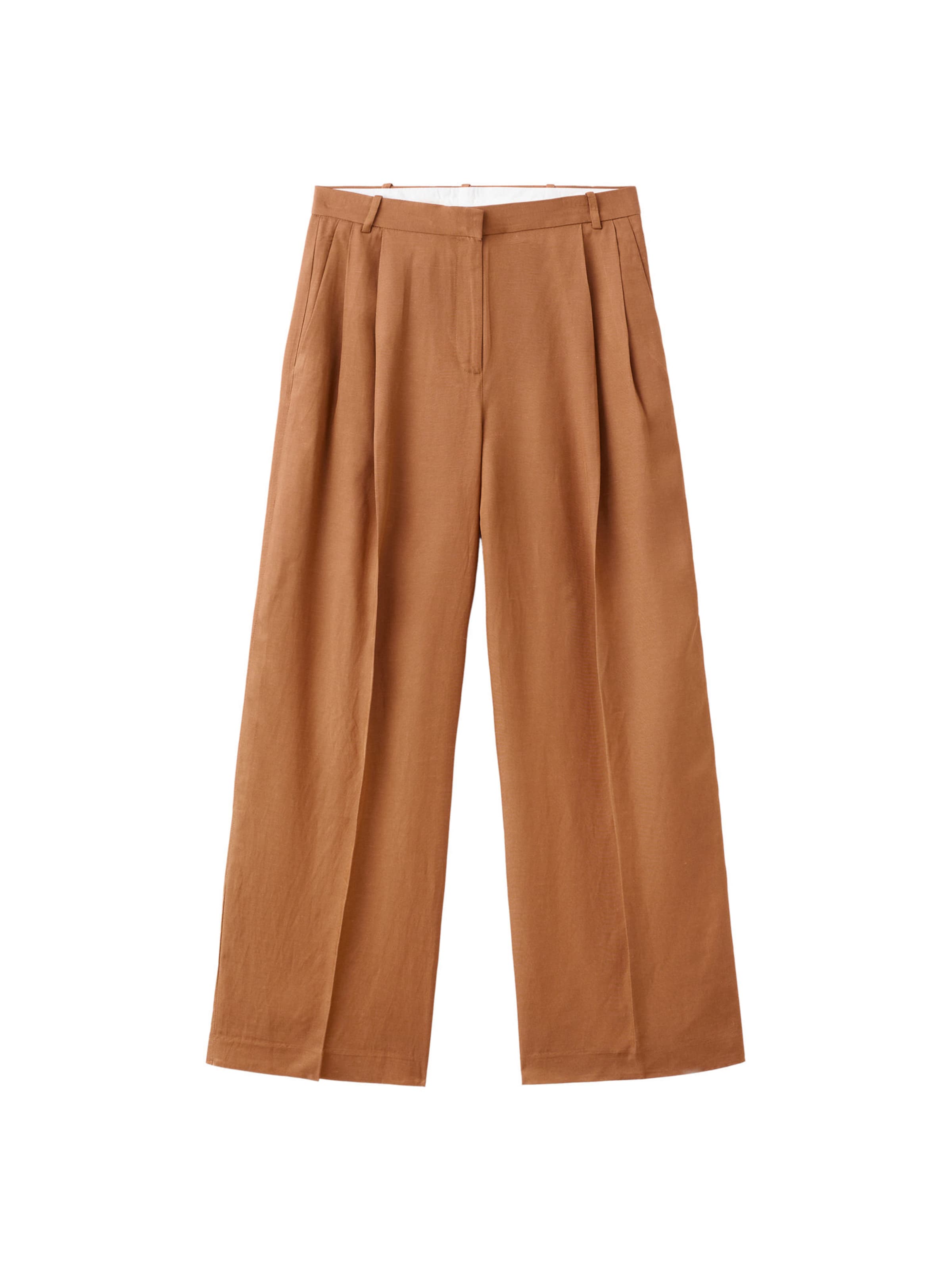 MANGO Wide leg Trousers with creases 'MINESOTA' in Red: front