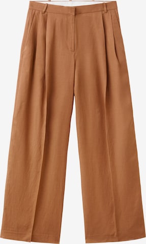 MANGOWide Leg/ Široke nogavice Hlače na crtu 'MINESOTA' - smeđa boja: prednji dio