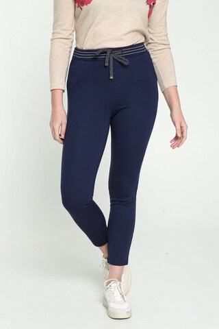 Cassis Slim fit Pants 'Milano' in Blue: front