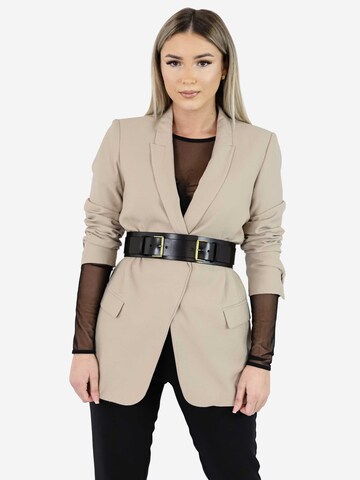 Haute Cuir Belt 'Double Buckle' in Black: front