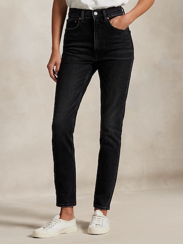 Polo Ralph Lauren Slimfit Jeans in Zwart: voorkant