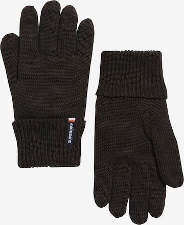 Superdry Vingerhandschoenen 'Essentials' in Zwart: voorkant