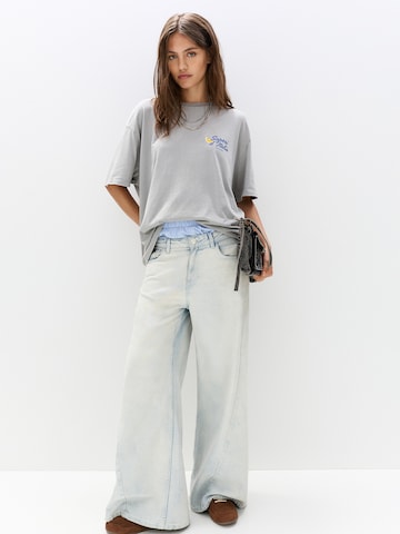 Pull&Bear Koszulka 'HELADO LIMON' w kolorze szary
