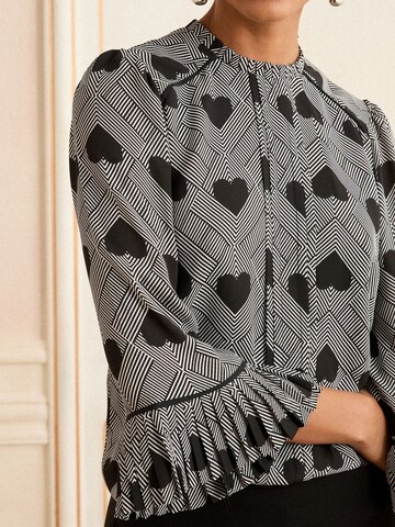 love & roses Blouse in Grijs