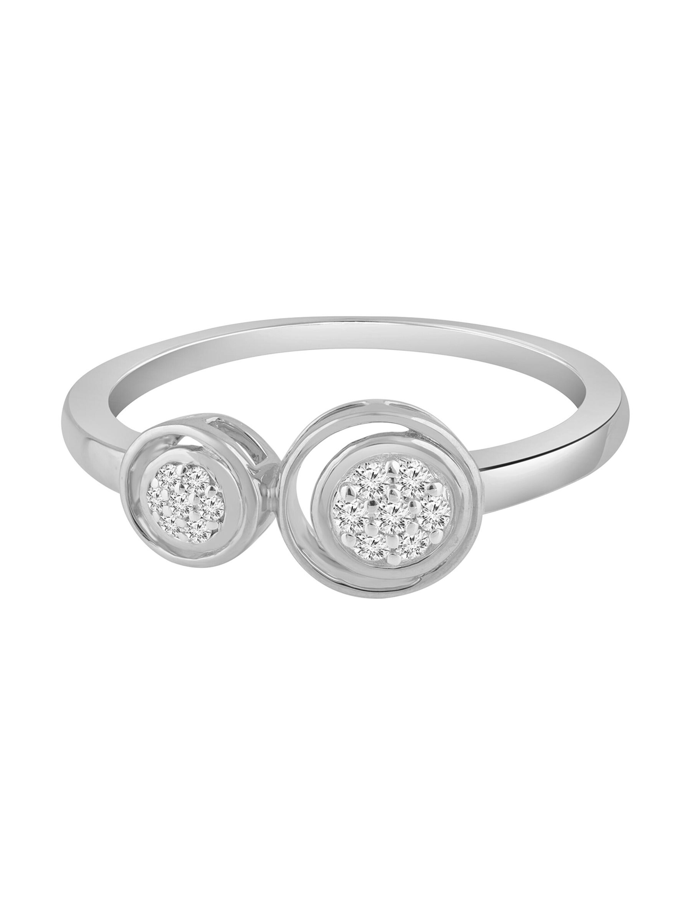 Diamant Exquis Ring 'Ring aus 375 Weißgold mit Diamant' in Zilver: voorkant