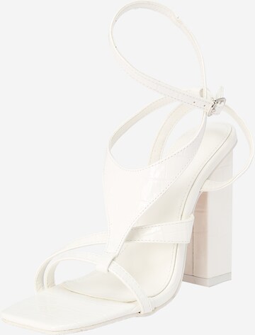 Public Desire Strap Sandals 'BRING IT' in White: front
