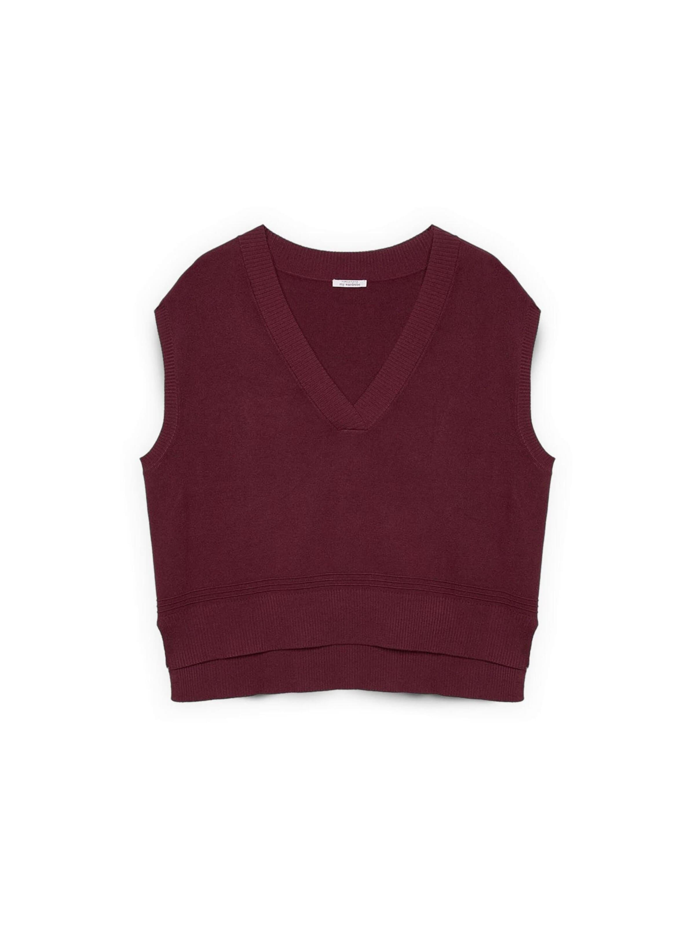 Fiorella Rubino Gebreide bodywarmer in Rood: voorkant