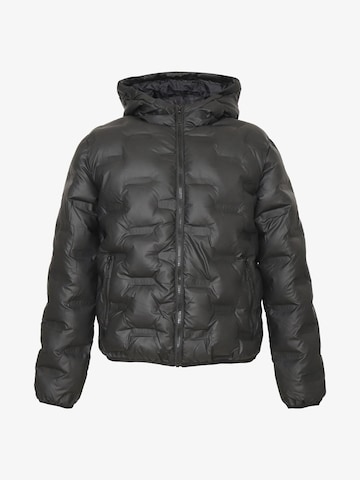 ICEBERGS Winterjacke 'FACT CHECK' in Schwarz: Vorderseite
