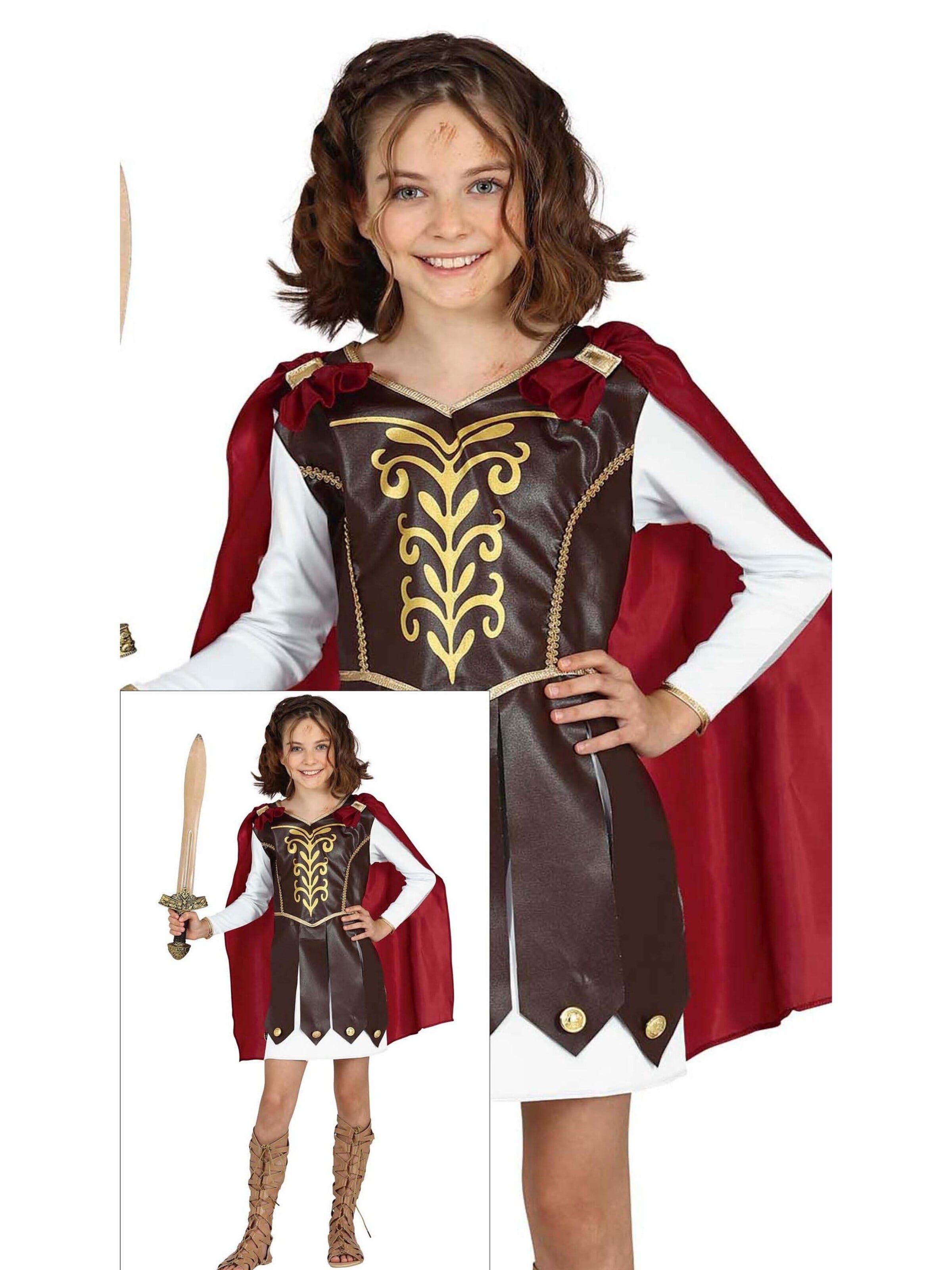 FreakyFits Dress 'Römerin Gladiatorin' in Brown: front