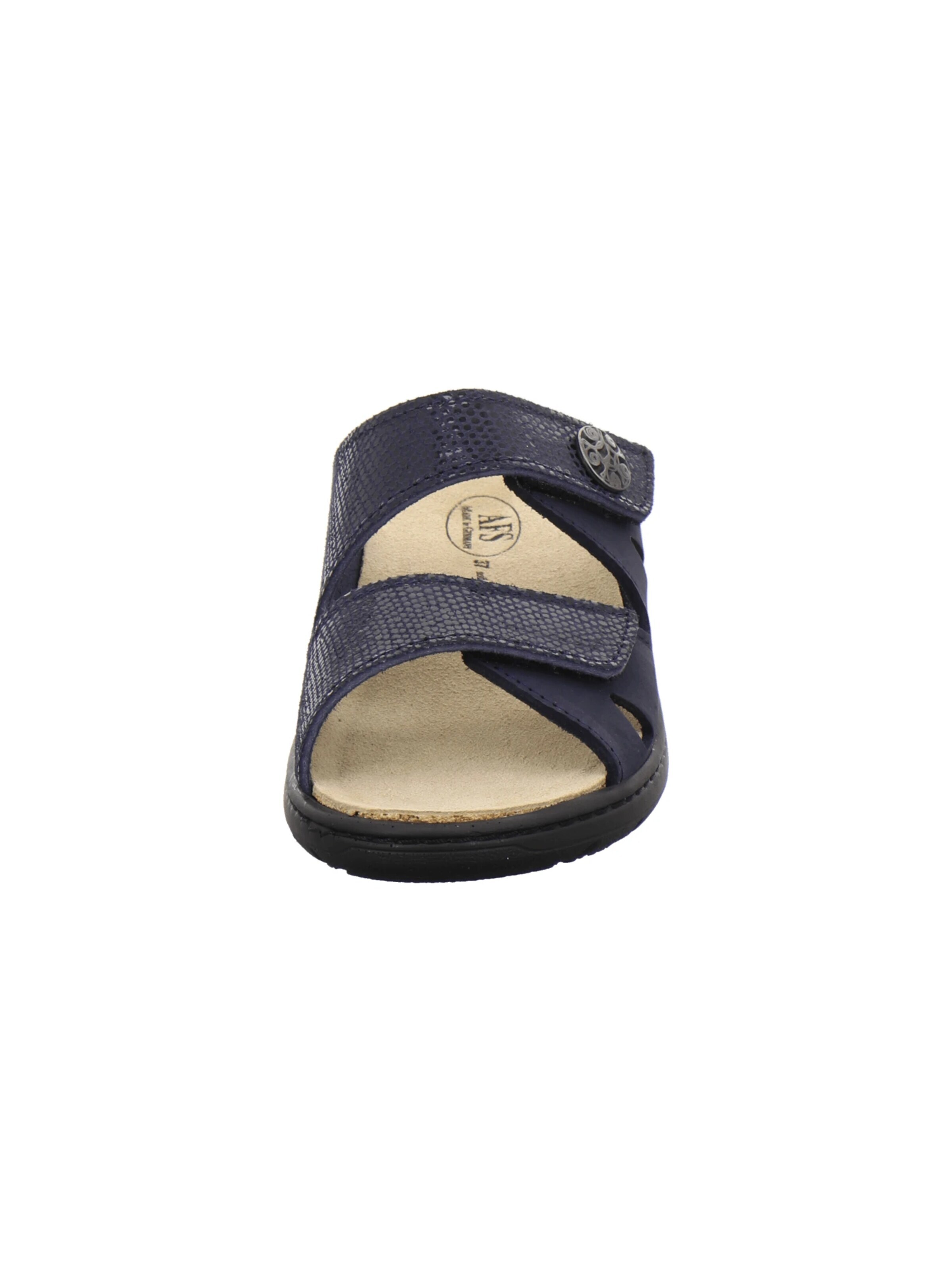 AFS-Schuhe - Zapatos abiertos 'Pantoletten Damen Wechselfußbett navy' en azul