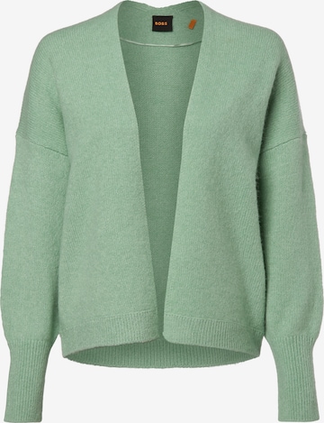 BOSS Knit Cardigan 'Falescana' in Green: front