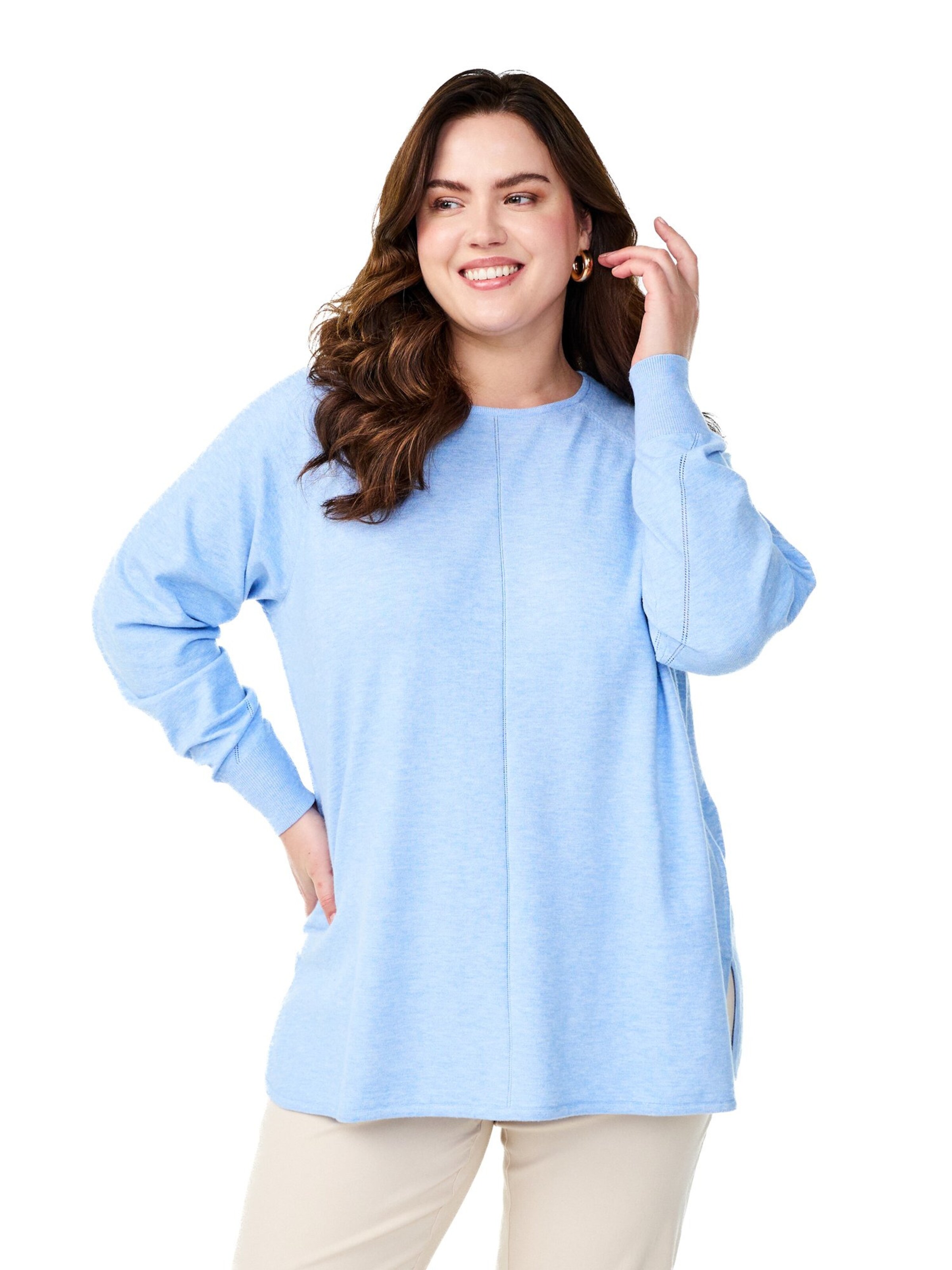 Zizzi Sweater 'Caella' in Blue: front