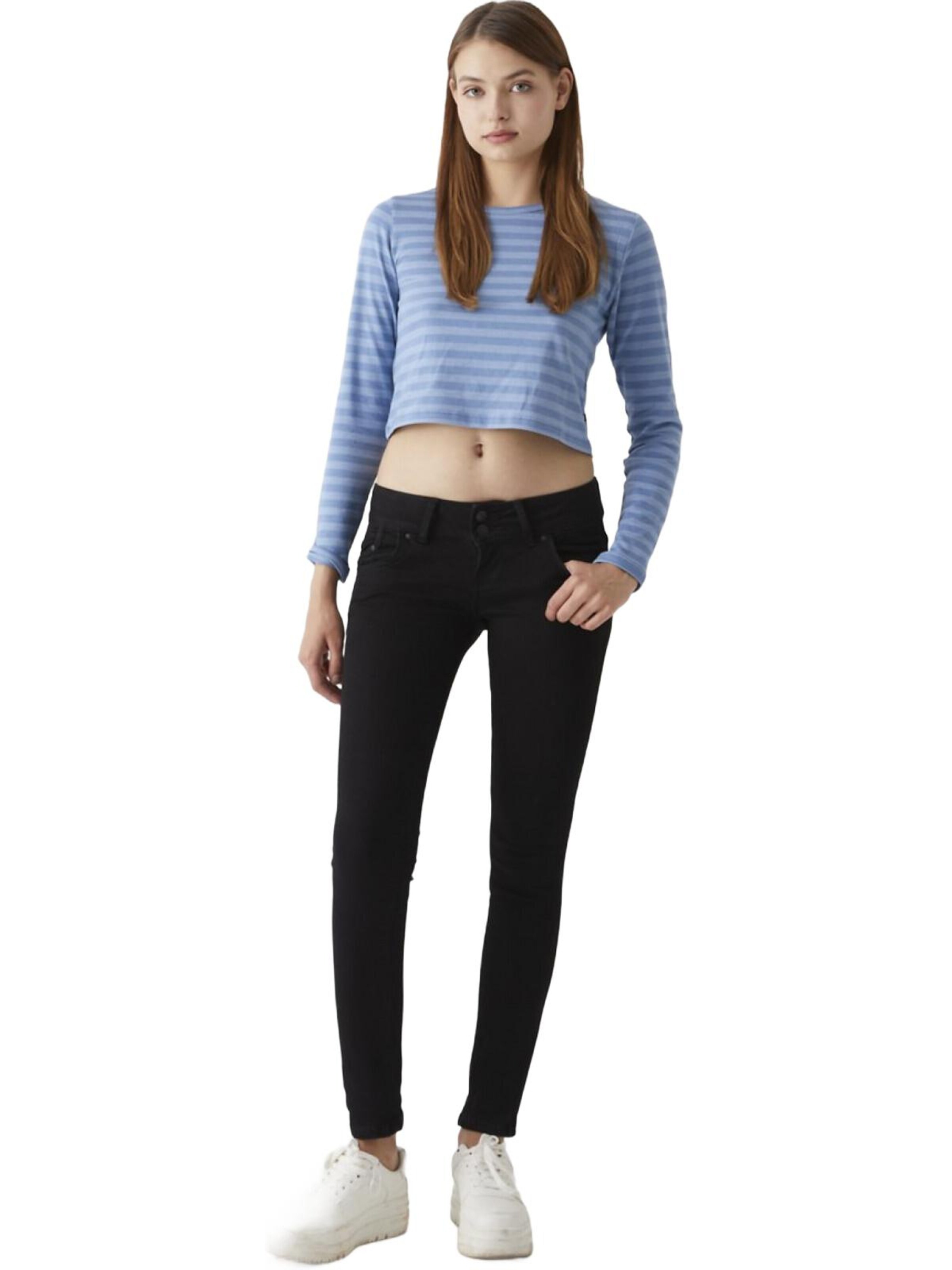 LTB Jeans - Slimfit Vaquero 'LTB Jeans Molly Skinny Leg Mid Waist Jeanshose' en negro: frente