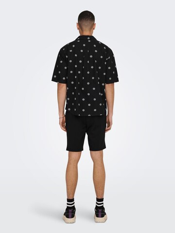 Only & Sons Comfort Fit Hemd 'Tie' in Schwarz