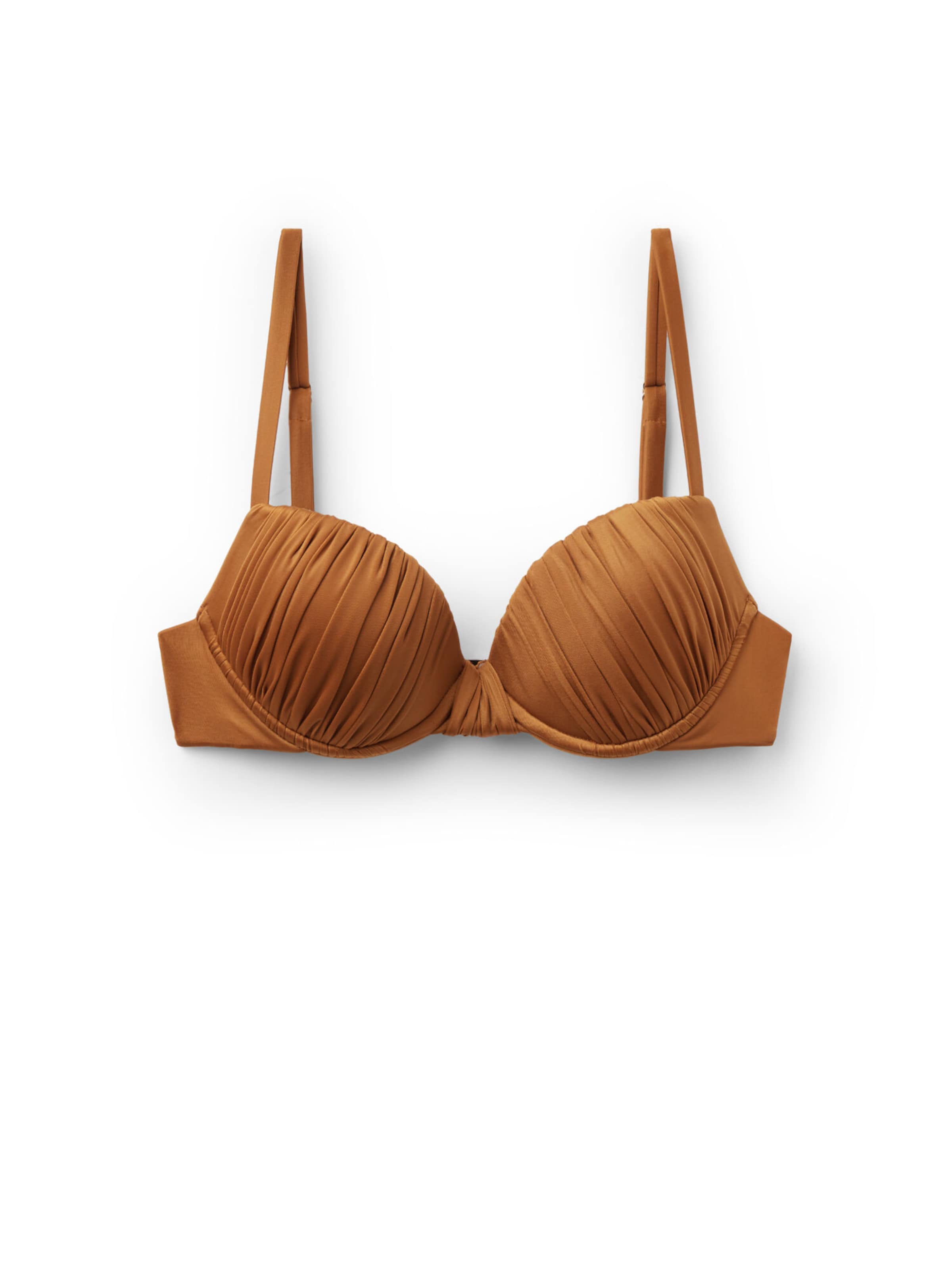 CALZEDONIA Bikinitop 'Shiny Satin' in Braun: Vorderseite